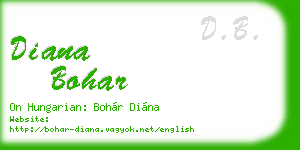 diana bohar business card