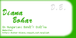 diana bohar business card